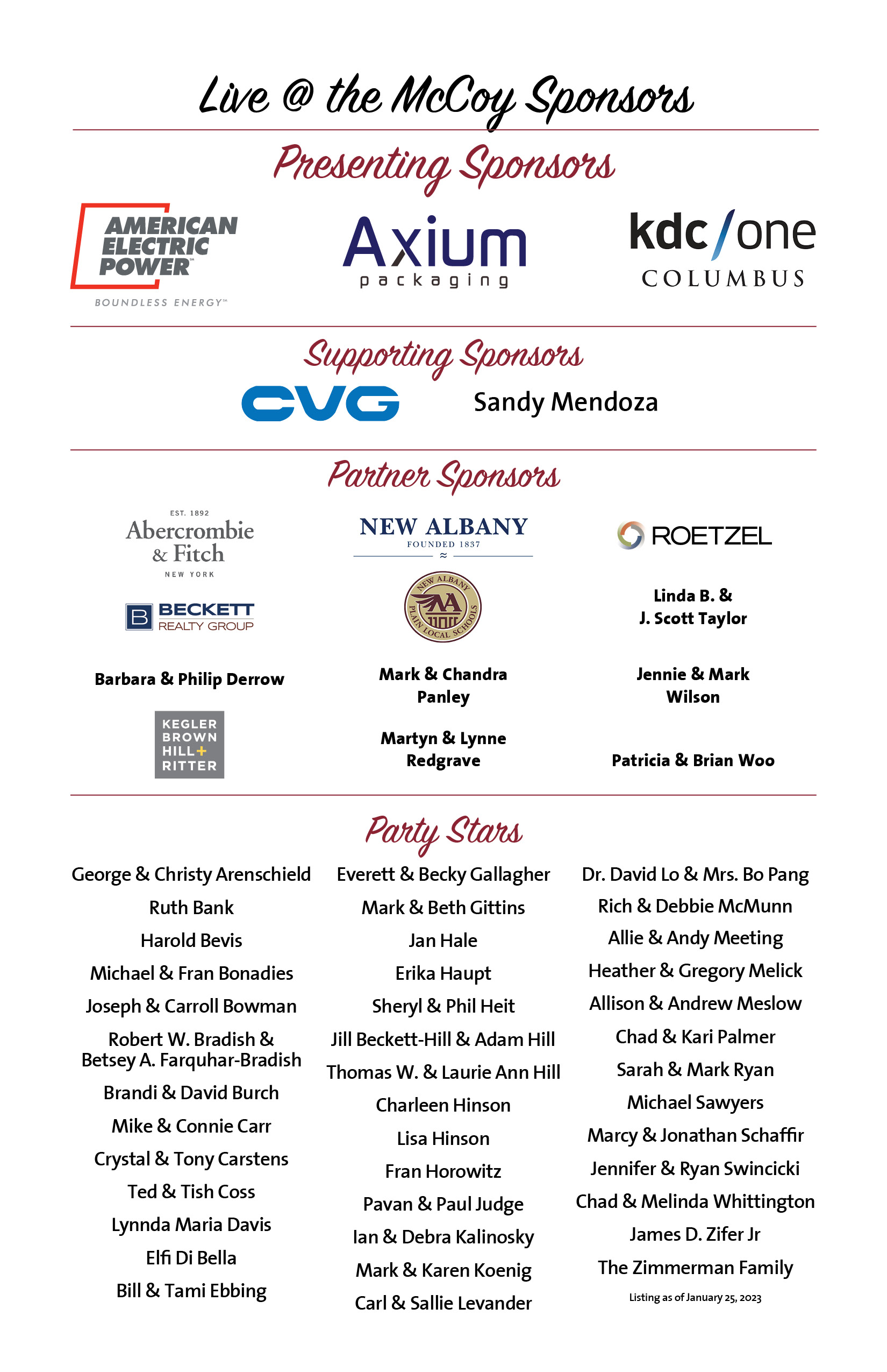McCoyGala23_Sponsors 2023 Live at the McCoy Supporters